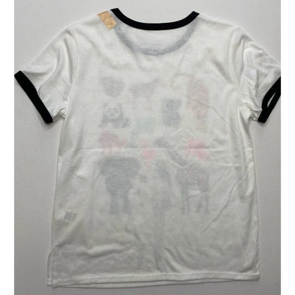 Mudd Girls White Animal Ringer Tee Sz 12 New Koala Zebra‎ Sloth Turtle White